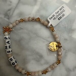 Little Words Project 'OH SNAP' Stretch Bracelet with Gold Accents